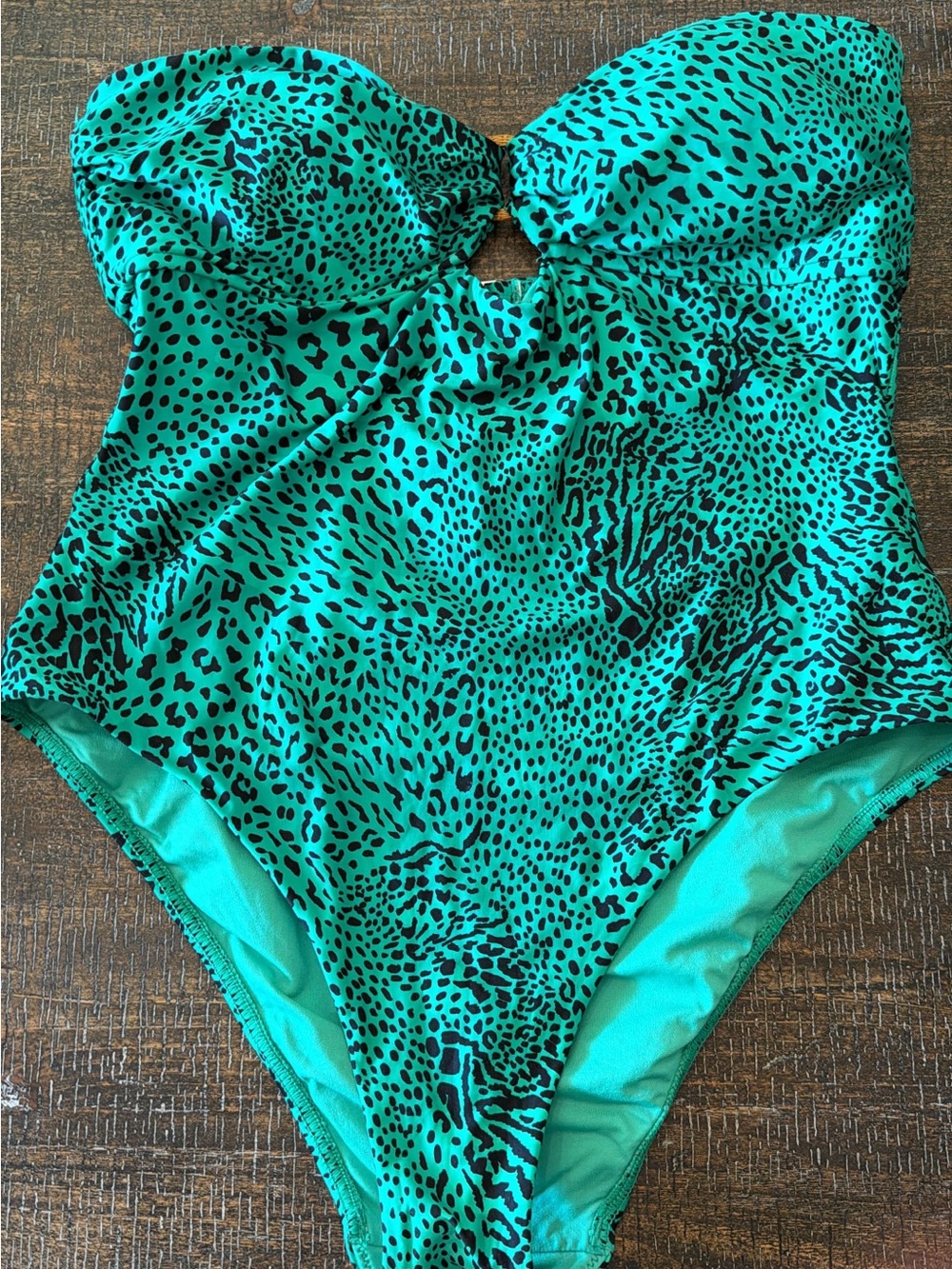 Seafolly Teal Green Animal-Print One-Piece Swimsuit